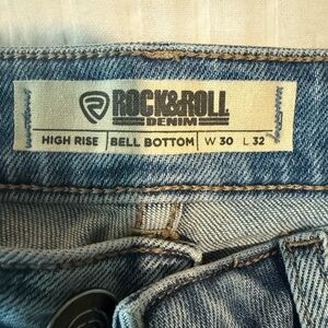 Rock & Roll Denim Women's High Rise Bell Bottom Jeans - Classic Blue